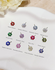 STARRY FLORAL BIRTHSTONE PENDANT