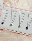 STARRY FLORAL BIRTHSTONE PENDANT
