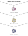 STARRY FLORAL BIRTHSTONE PENDANT