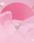 BARBIE™ PINK PAVÉ HEART NECKLACE
