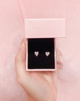 PENELOPE - Heart-Cut Diamond Simulant Stud Earrings