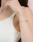 AVA - Diamond Simulant Pavé Hinged Bangle