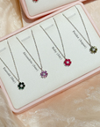 STARRY FLORAL BIRTHSTONE PENDANT