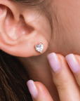 PENELOPE - Heart-Cut Diamond Simulant Stud Earrings
