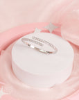 AVA - Diamond Simulant Pavé Hinged Bangle