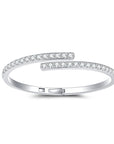 AVA - Diamond Simulant Pavé Hinged Bangle